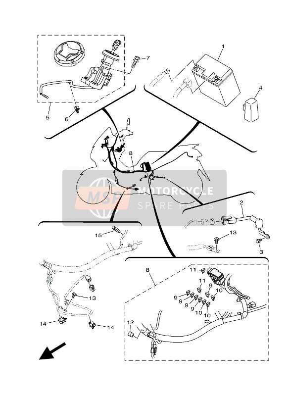 BV3H25902100, Wire Harness Assy, Yamaha, 0